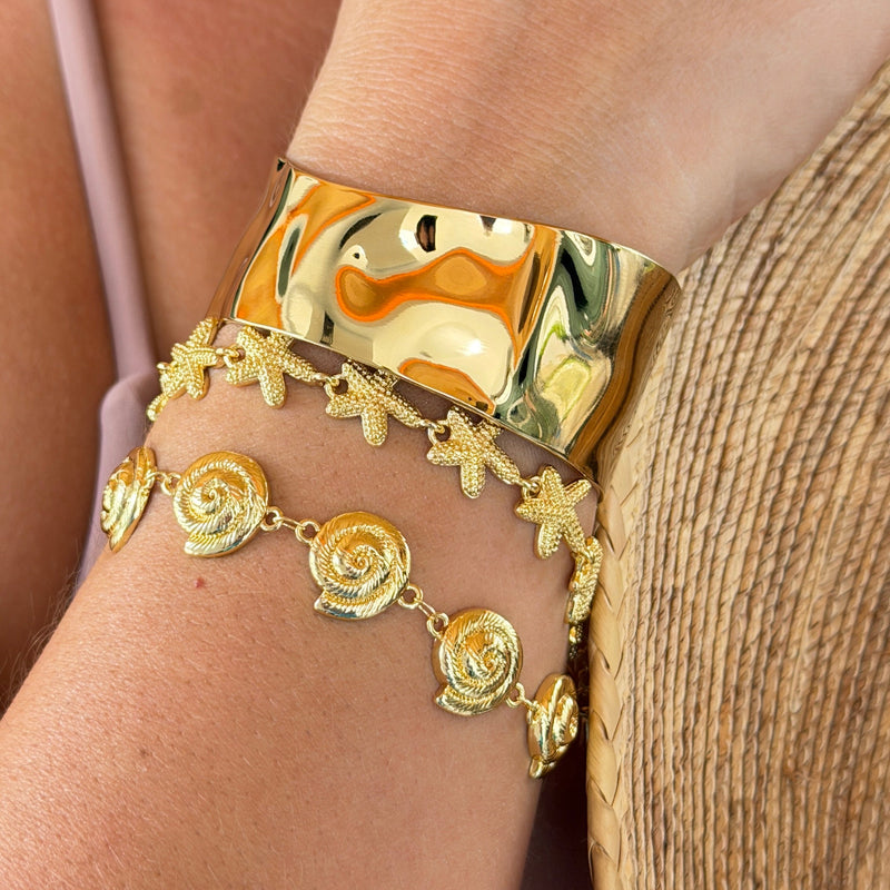 Gold Starfish Link Bracelet