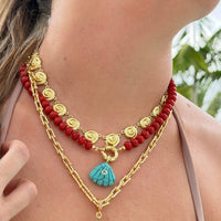 Seashell Pendant With 14k Gold Plated Hook
