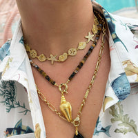Natural Gemstone Necklace With Interchangeable Donut Lock And 14k Gold Filled Clasp