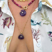 Seashell Pendant With 14k Gold Plated Hook