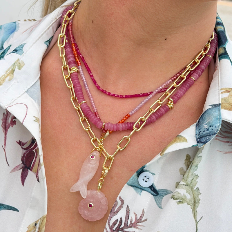 Natural Gemstone Beaded Necklace Collection With 14k Gold Filled Details