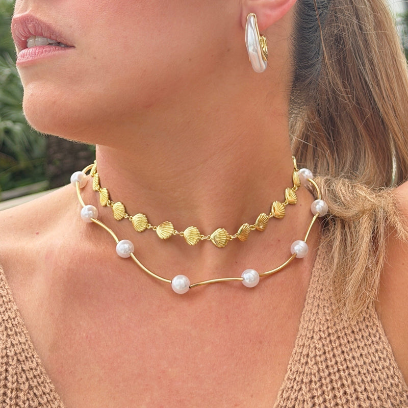 Gold Scallop Shell Necklace