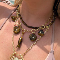 Seashell Pendant With 14k Gold Plated Hook