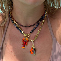 Natural Gemstone Necklace With Interchangeable Donut Lock And 14k Gold Filled Clasp