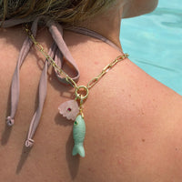 Seashell Pendant With 14k Gold Plated Hook