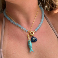 Seashell Pendant With 14k Gold Plated Hook