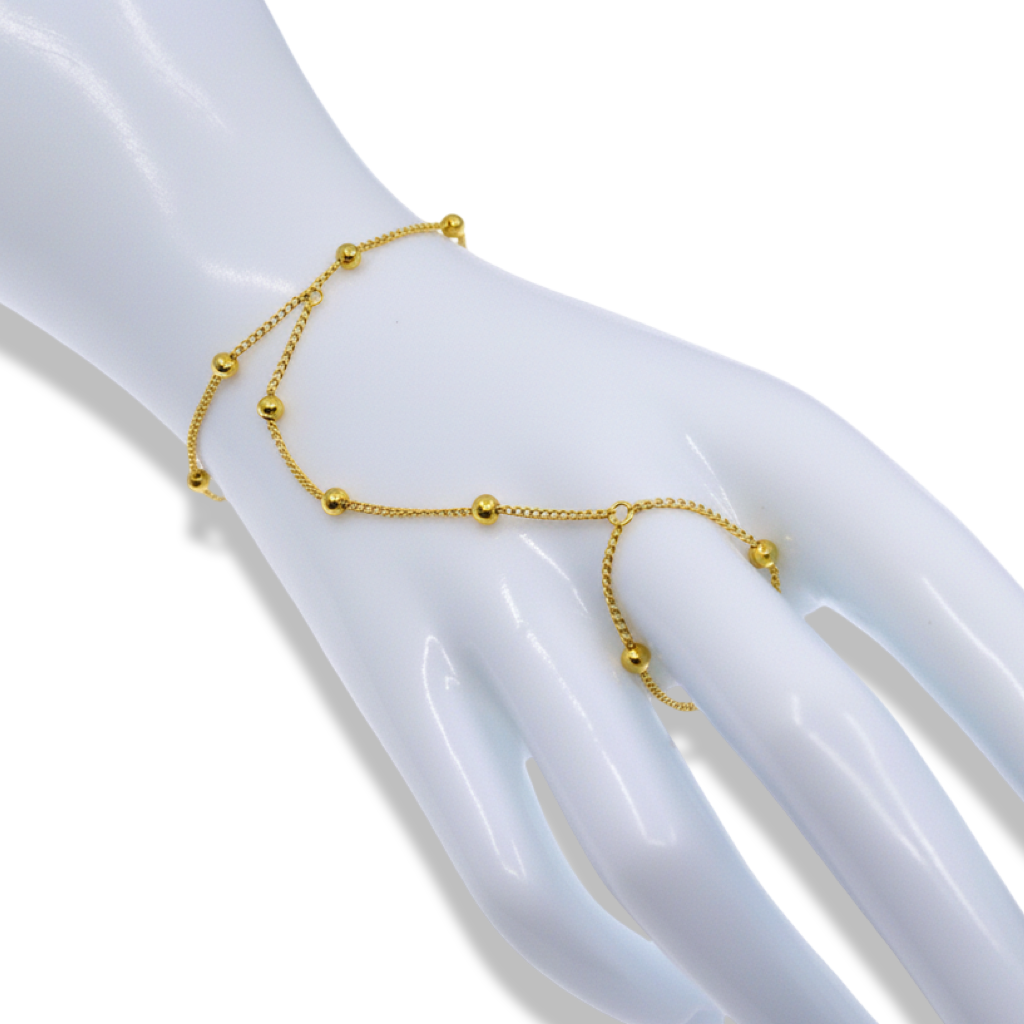 DELICATE HAND CHAIN- CHAIN & BEAD DESIGN