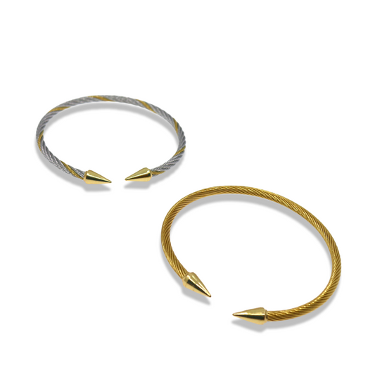 MINIMAL TWISTED CABLE CUFF BANGLE
