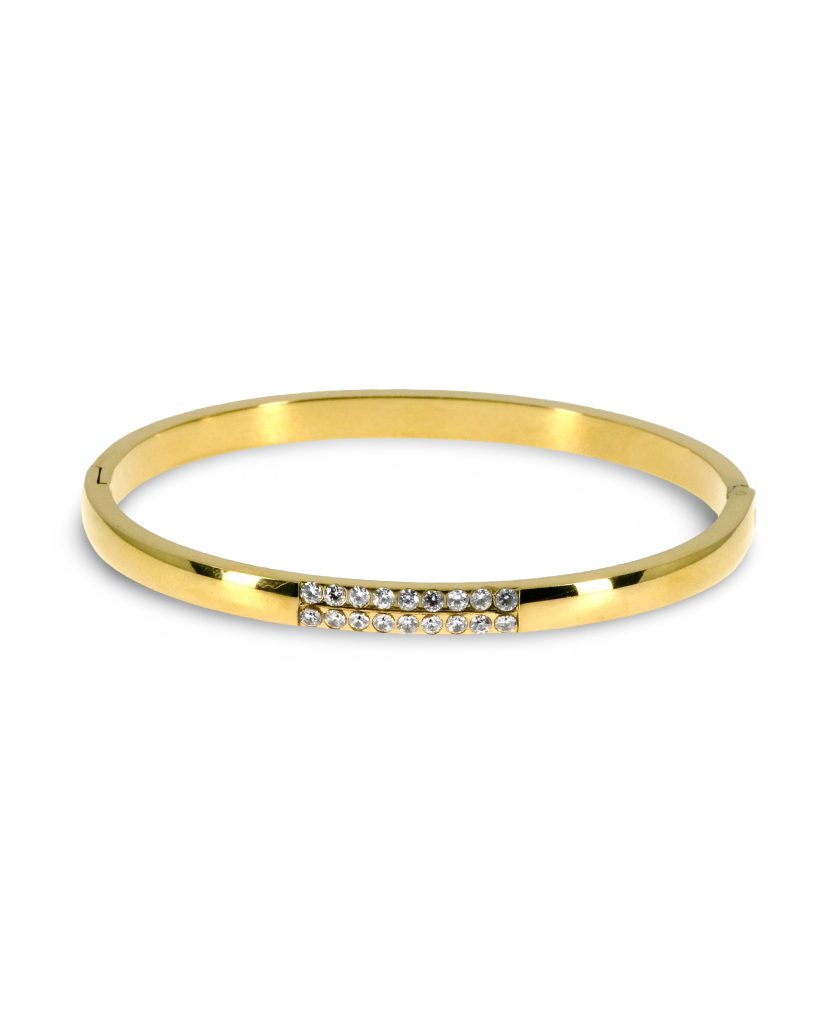 Crystal Line Bangle Bracelet – Gold