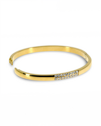 Crystal Line Bangle Bracelet – Gold