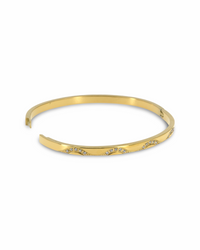 Wave Crystal Bangle Bracelet – Gold & Silver