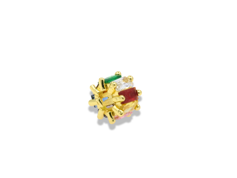 Multicolor Baguette Crystal Spacer Charm