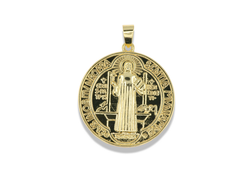 Classic Gold Saint Benedict Medal Pendant