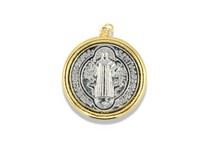 Two-Tone Saint Benedict Medal Pendant
