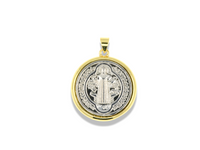 Two-Tone Saint Benedict Medal Pendant