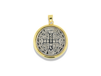 Two-Tone Saint Benedict Medal Pendant