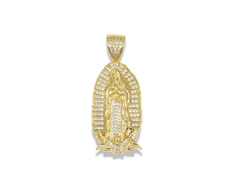 Large Our Lady of Guadalupe Pavé Pendant