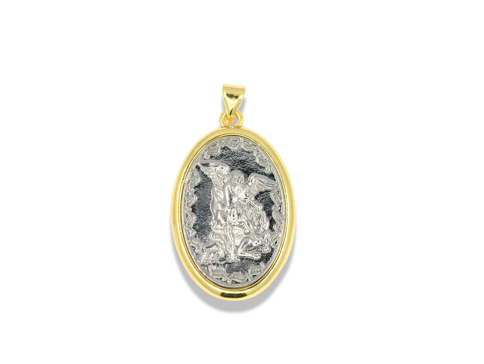 Saint Michael the Archangel Oval Medal Pendant