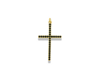 Pavé Cross Pendant - Silver & Black Edition