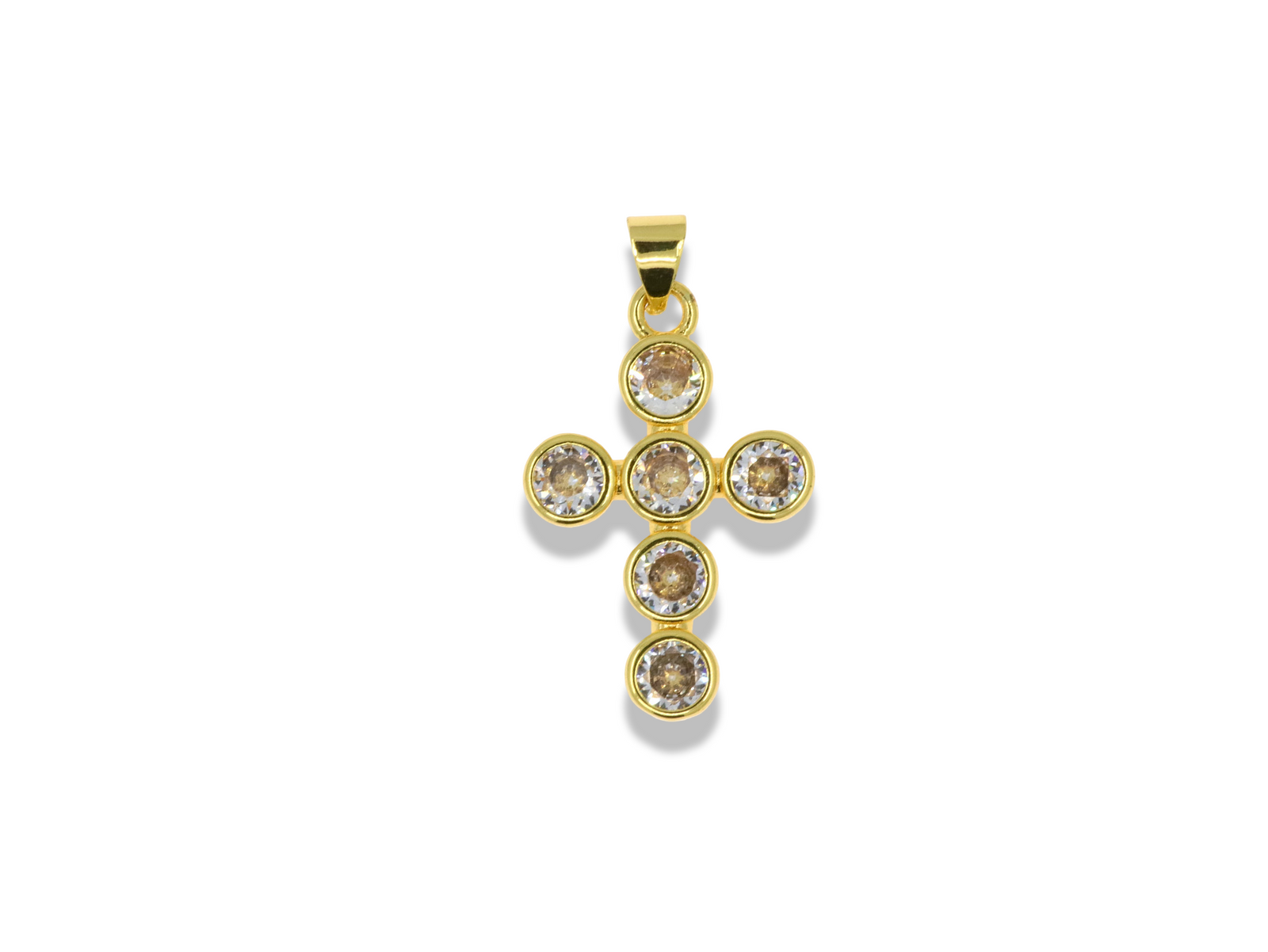 Circle Zirconia Cross Pendant
