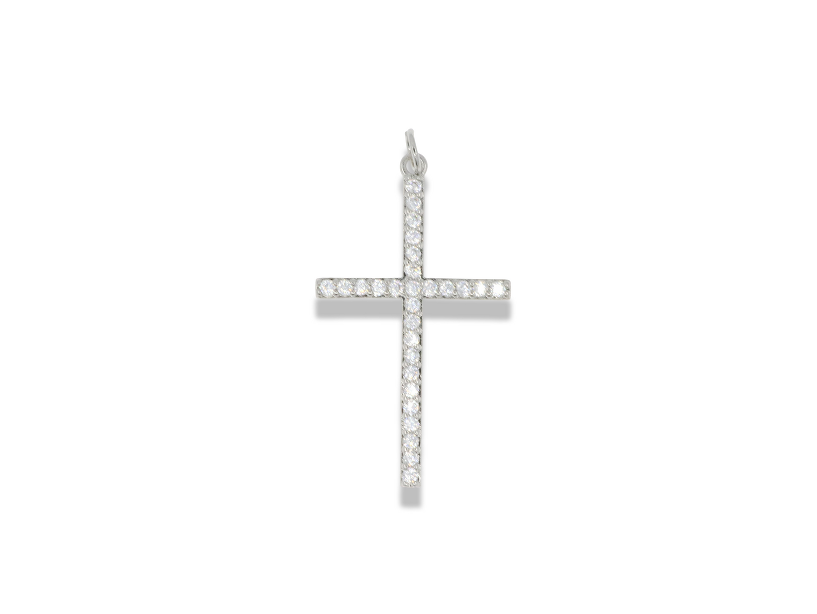Pavé Cross Pendant - Silver & Black Edition