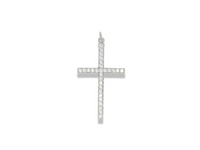 Pavé Cross Pendant - Silver & Black Edition