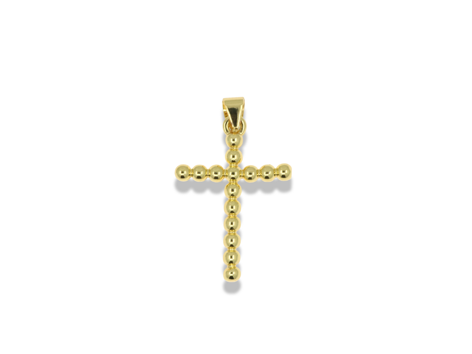 Gold Beaded Cross Pendant