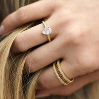 Multicolor Baguette Zircon Ring
