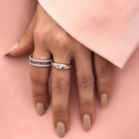 Multicolor Baguette Zircon Ring