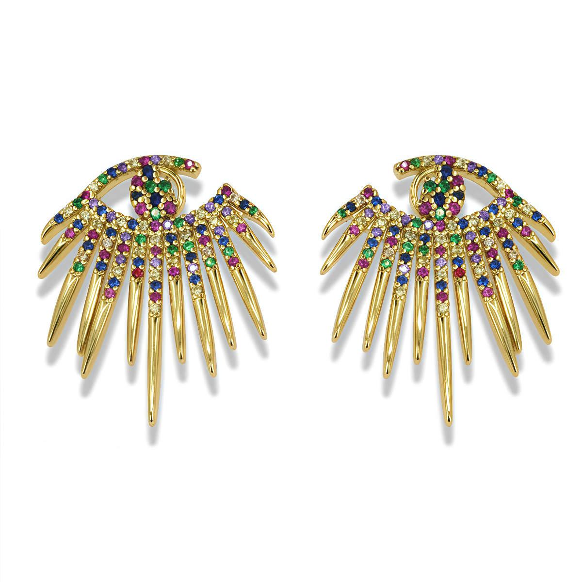 Rainbow Spike Statement Earrings