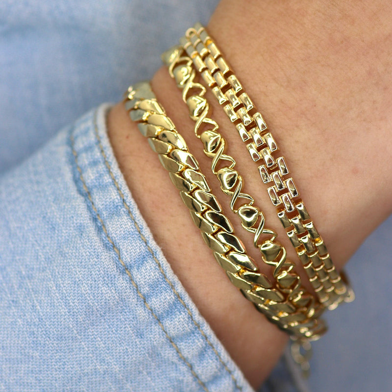 Gold Flat Braided Bracelet