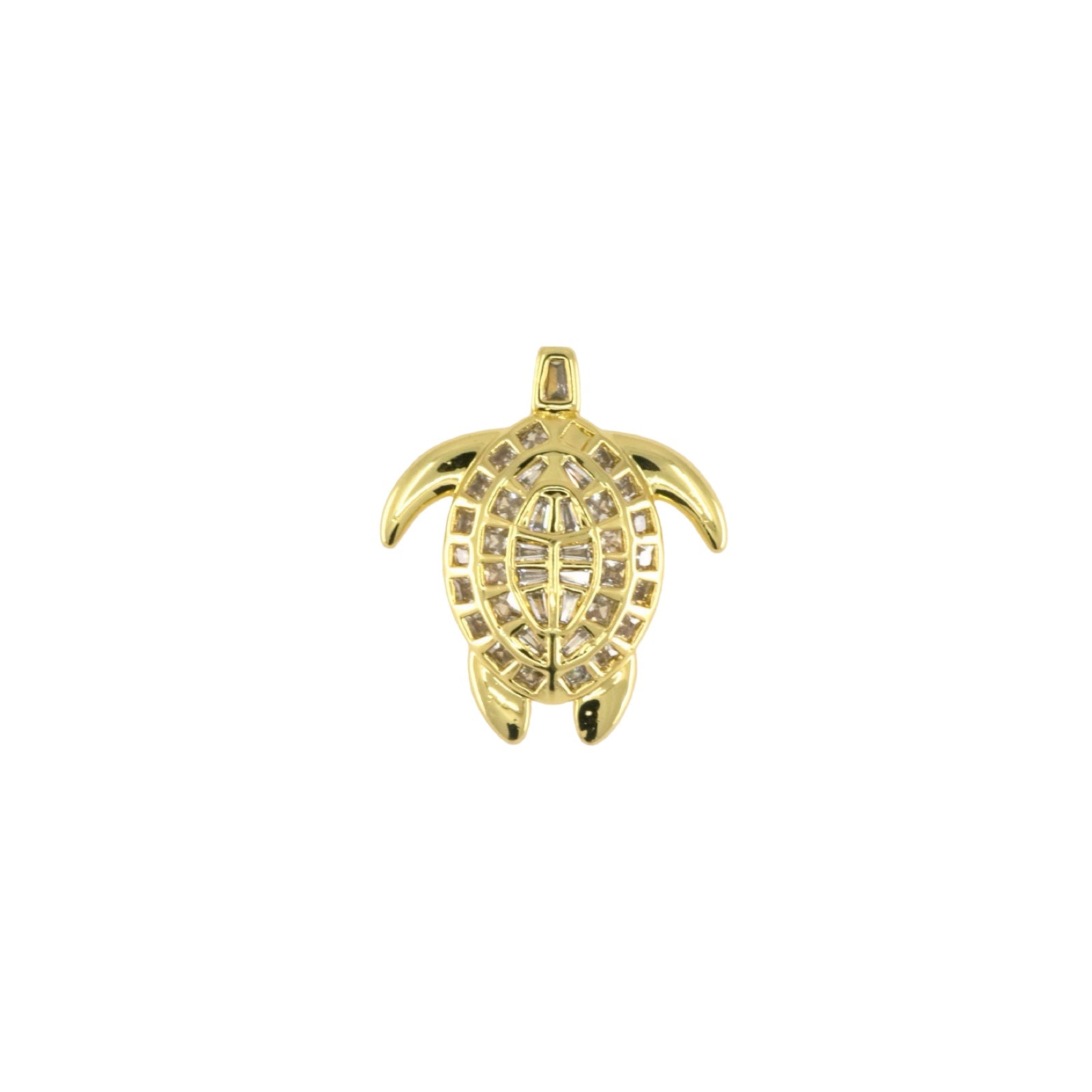 Turtle Pendant with Zirconia Shell Details
