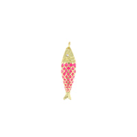 Gold Rigid Fish Pendant – Blue & Pink