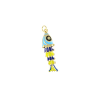 Modern Painted Moving Fish Pendant