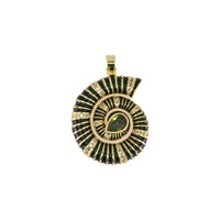 Gold Painted Conch Shell Pendant with Cubic Zirconia