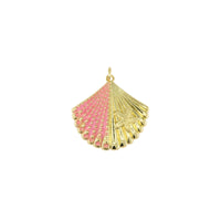 Gold Pink Shell Pendant with Starfish Detail