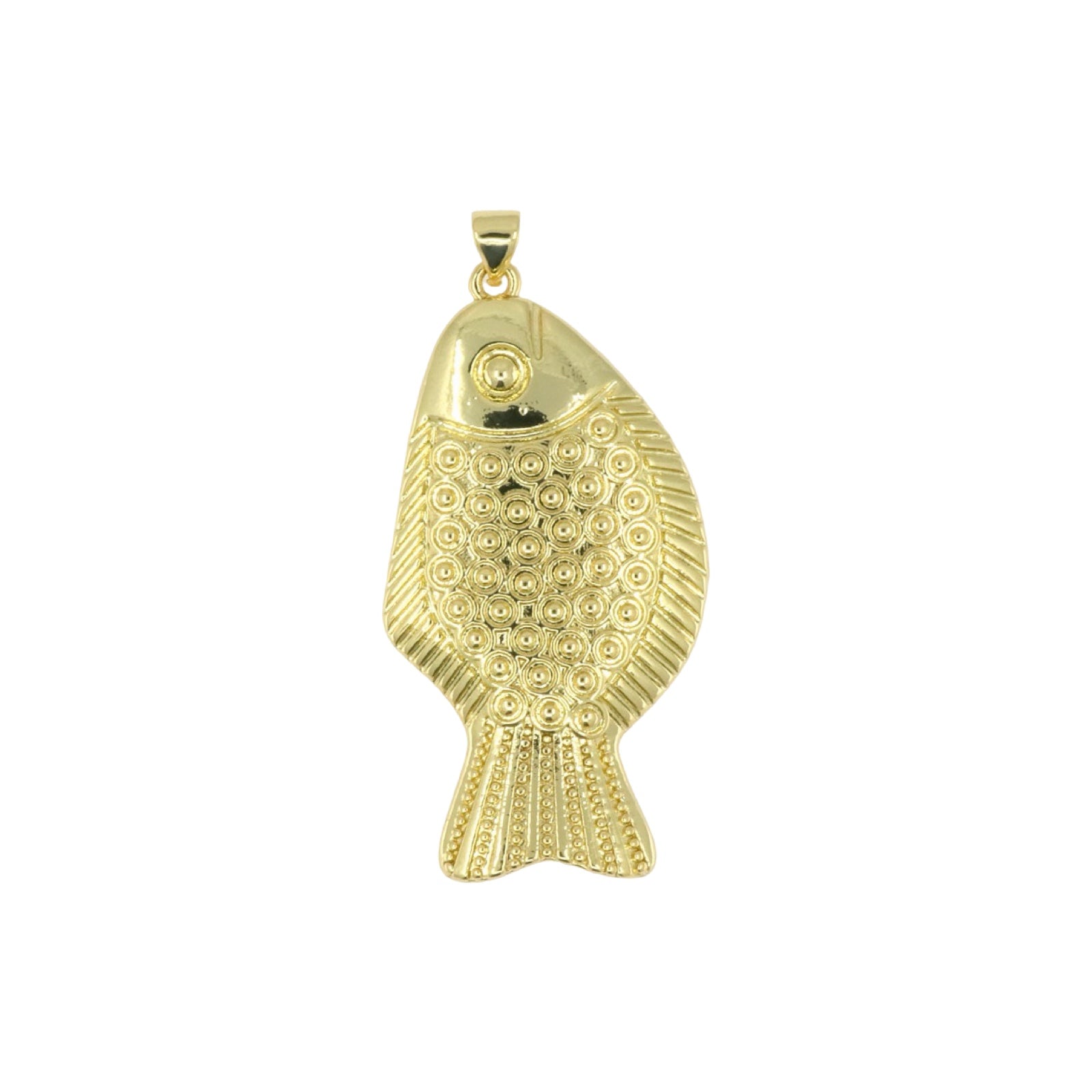 Gold Flat Fish Pendant