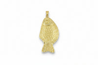 Gold Flat Fish Pendant