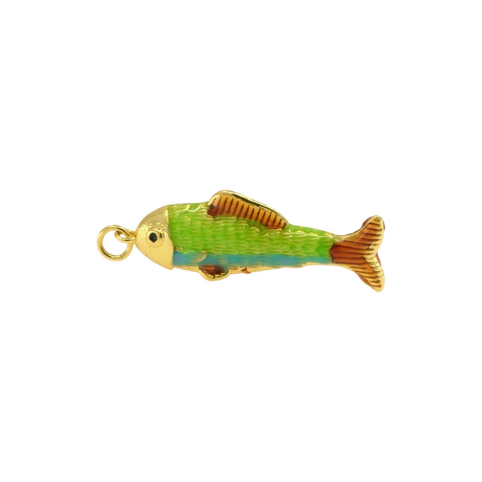 Gold Painted Bass Fish Pendant