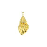 Gold Sea Snail Shell Pendant with Relief Detail