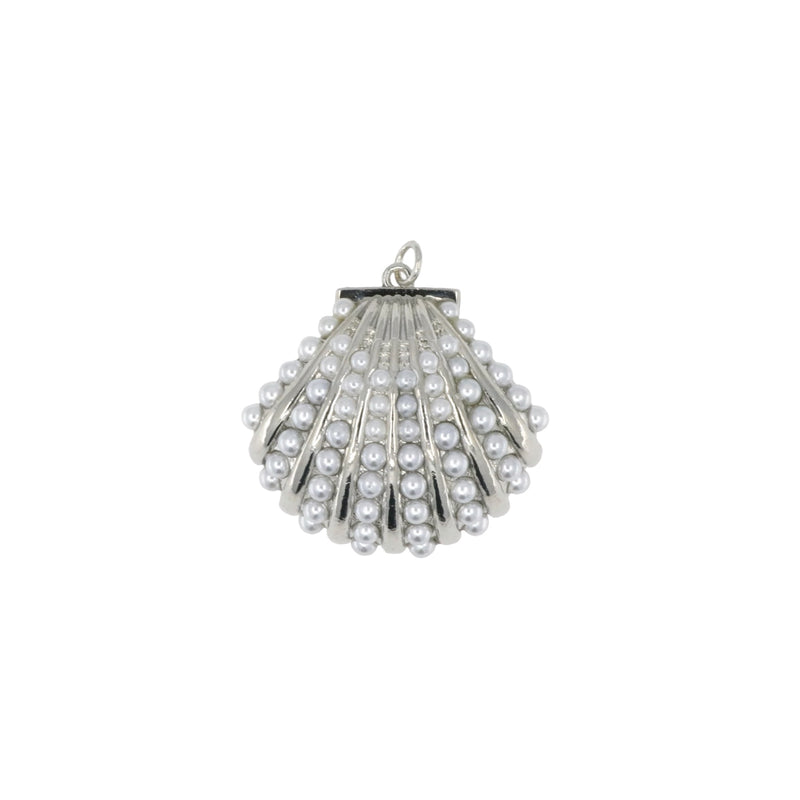 Silver shells & pearls pendant