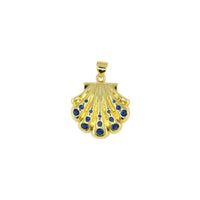Small Gold Shell Pendant with Crystal Details
