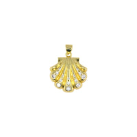 Small Gold Shell Pendant with Crystal Details