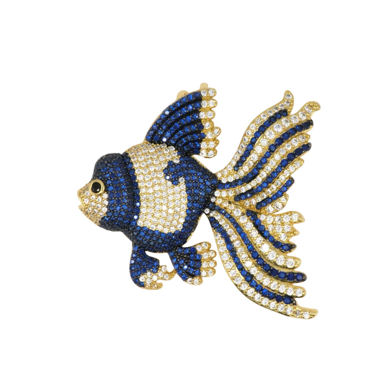 Deep Blue Full Pavé Pendant with Zirconia