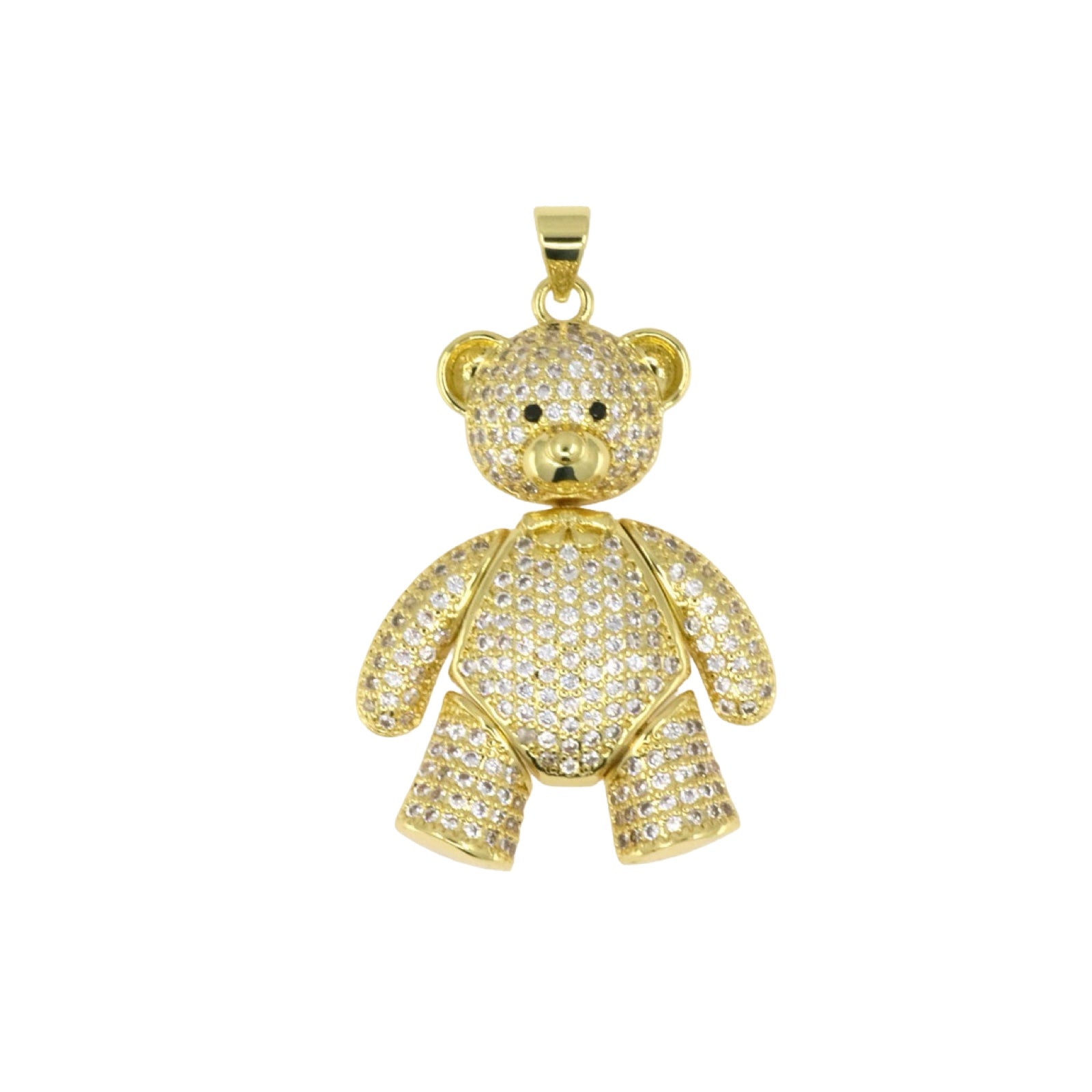Golden Movable Pavé Bear Pendant
