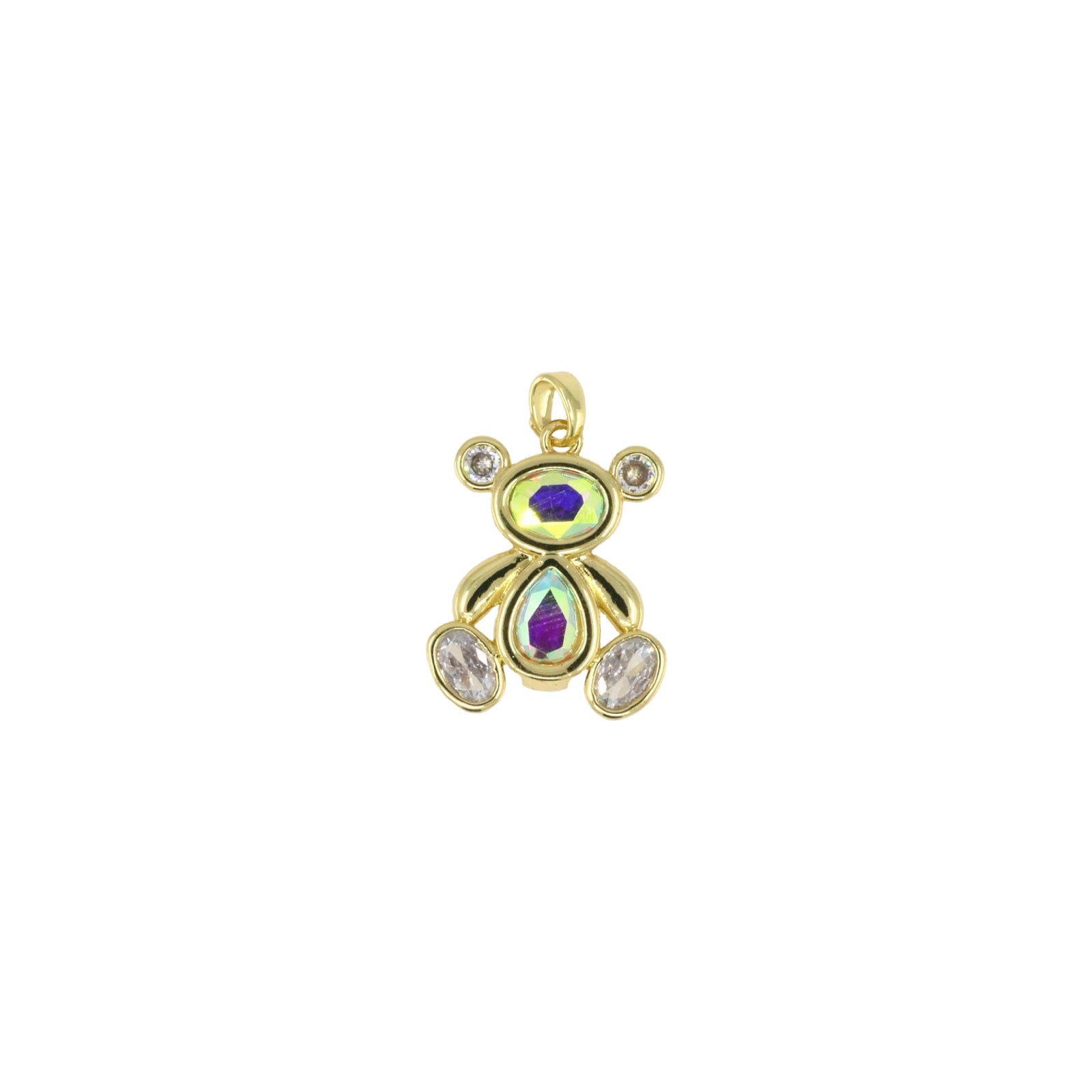 Golden Crystal Bear Pendant