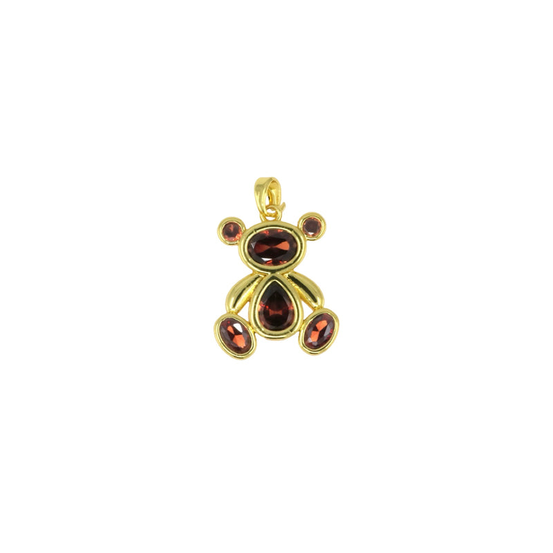 Golden Crystal Bear Pendant