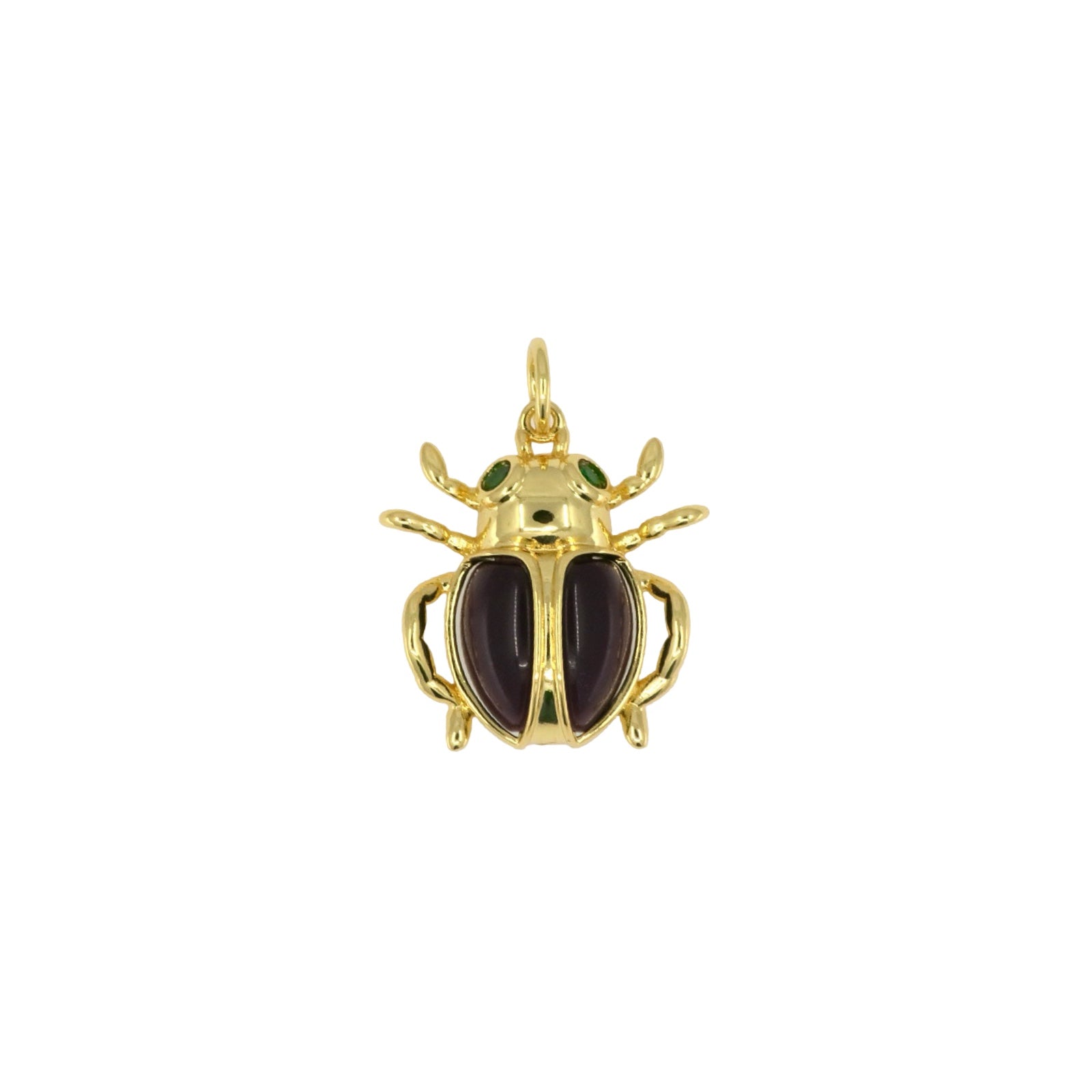 Golden Scarab Pendant with Stone Detail