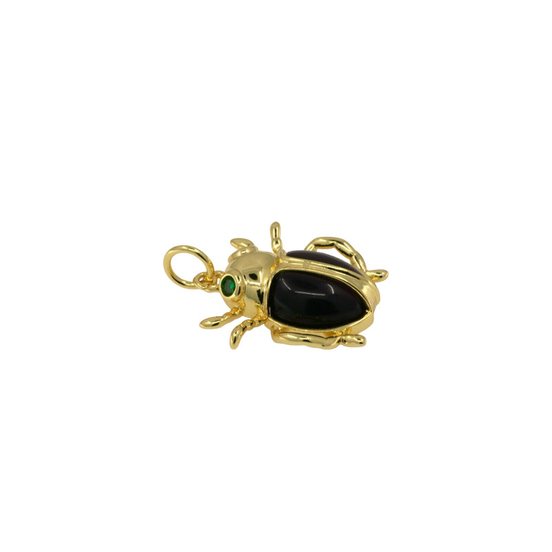 Golden Scarab Pendant with Stone Detail
