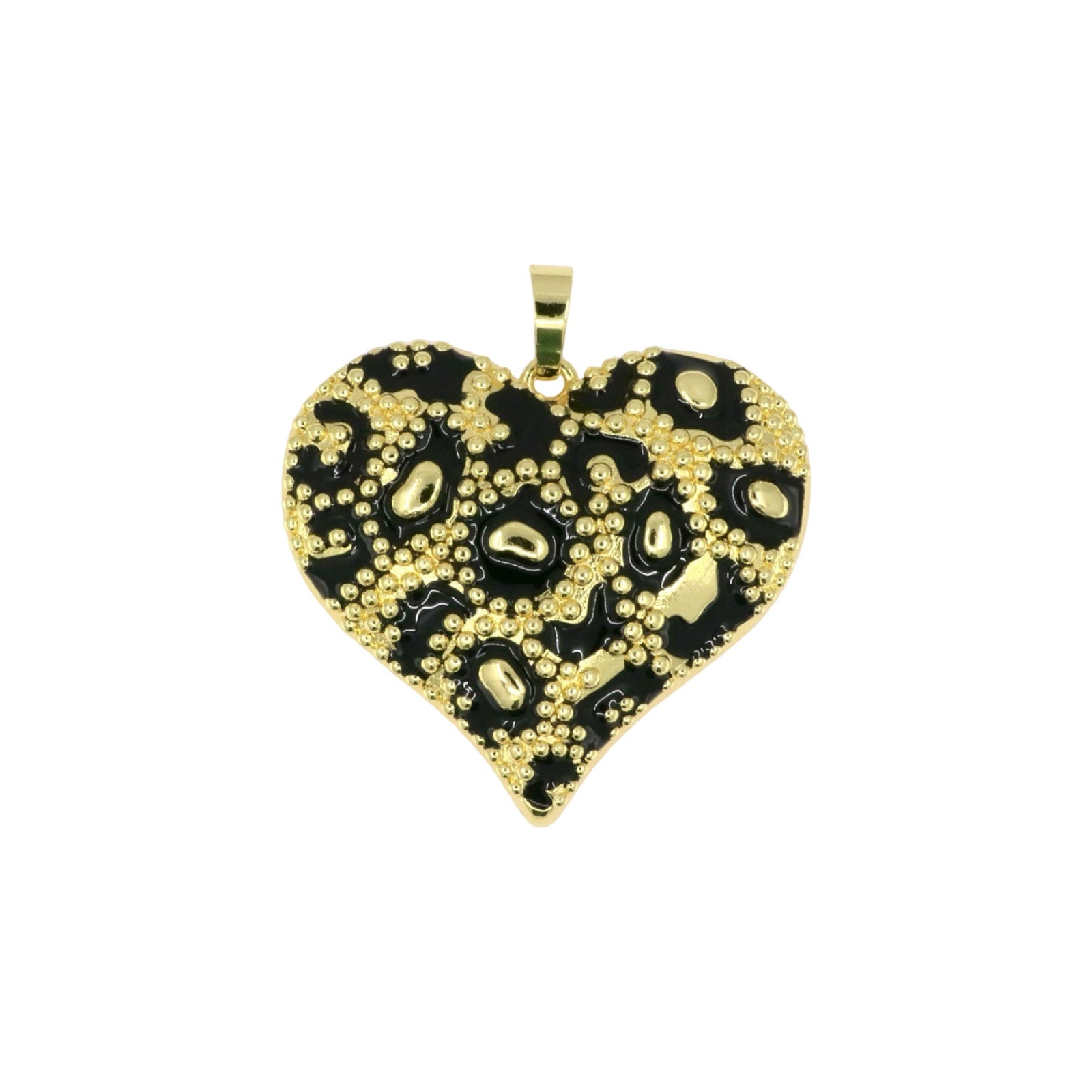 Large Leopard Print Heart Pendant